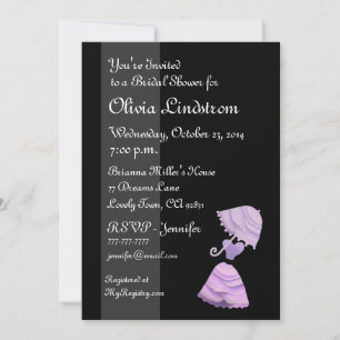 Elegant LILAC Bridal Shower Umbrella Announcement