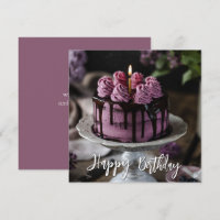 Elegant Lilac Cake Birthday Greeting