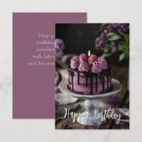 Elegant Lilac Cake Small Birthday Greeting
