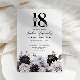 Elegant Lilac Floral 18th Birthday Invitation