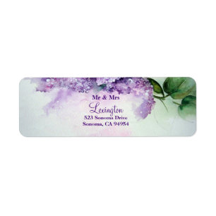 Elegant Lilac Flowers Address Return Labels