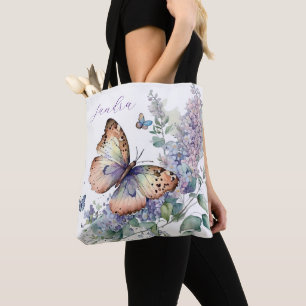 Elegant lilac flowers and Butterfly  Tote Bag