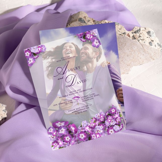 Elegant Lilac Flowers Chic Wedding Vellum Invitations (Creator Uploaded)