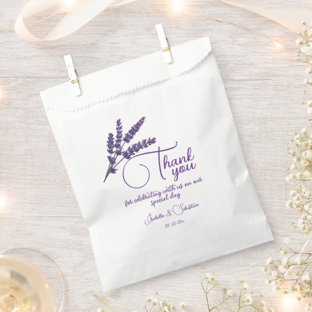 Elegant Lilac Flowers Wedding  Favour Bags (Clipped)