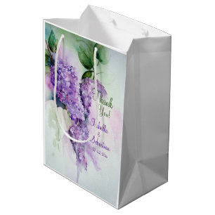 Elegant Lilac Flowers Wedding  Medium Gift Bag