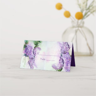 Elegant Lilac Flowers Wedding Place Card