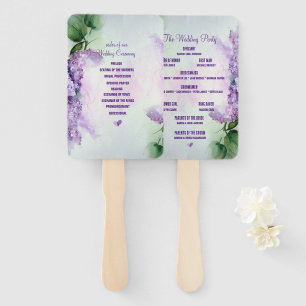 Elegant Lilac Flowers Wedding Program Hand Fan