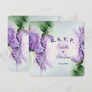 Elegant Lilac Flowers Wedding RSVP Invitation