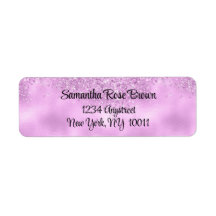 Elegant  Lilac Glitter & Foil Return Address Label