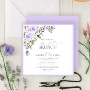Elegant Lilac Lavender Botanical Bridal Brunch Invitation