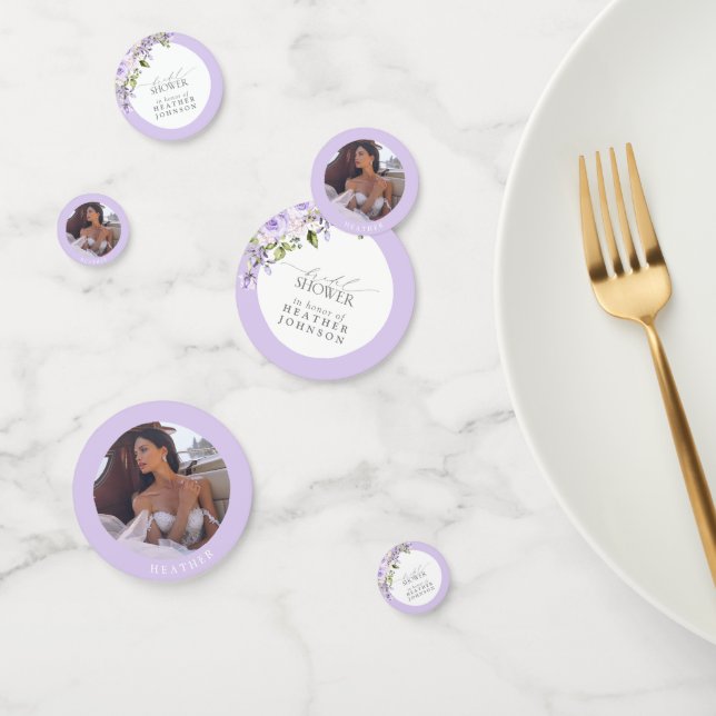Elegant Lilac Lavender Floral Bridal Shower Confetti (Group)