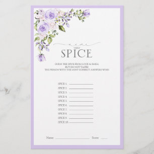 Elegant Lilac Lavender Floral Bridal Shower Game