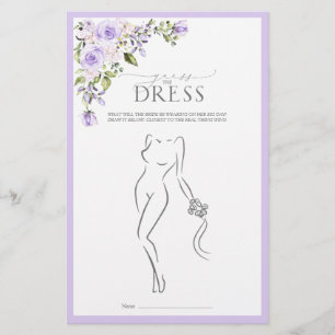 Elegant Lilac Lavender Floral Bridal Shower Game