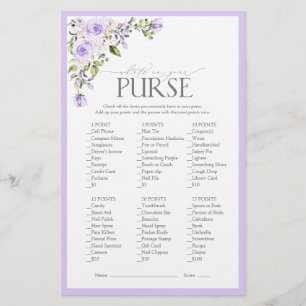 Elegant Lilac Lavender Floral Bridal Shower Game