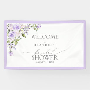 Elegant Lilac Lavender Floral Shower Welcome Banner