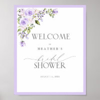 Elegant Lilac Lavender Floral Shower Welcome