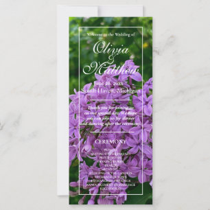 Elegant Lilac lavender floral Wedding program