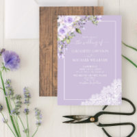 Elegant Lilac Lavender Rustic Wood Lace Wedding