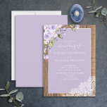 Elegant Lilac Lavender Rustic Wood Lace Wedding Invitation<br><div class="desc">Ooh, we're so happy with this elegant lilac lavender, rustic wedding invitation! It wasn't easy coming up with a rustic lilac lavender design that we felt met our aesthetic demands, but then we did it, and now we're in love! Part of a wedding suite that we hope you love as...</div>
