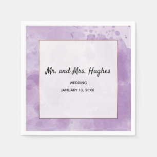 Elegant Lilac Lavender watercolor wedding Napkin