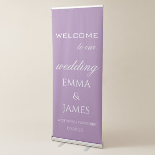 Elegant Lilac Lavender Wedding Welcome Retractable Banner
