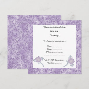 ELEGANT LILAC MARBLE TULIP PARTY INVITATION