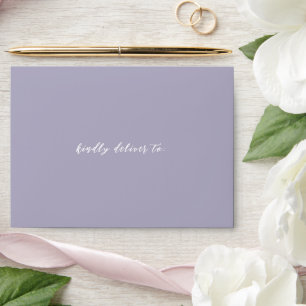 Elegant Lilac Modern Wedding Envelope
