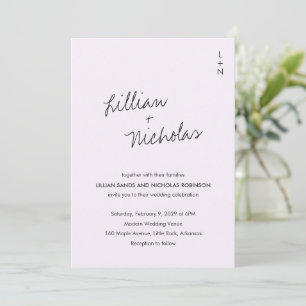 Elegant Lilac Modern Wedding Invitation