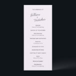 Elegant Lilac Modern Wedding Programme<br><div class="desc">Modern wedding program featuring a simple and minimal design with your names  along with the headers on the back in a contemporary handwritten script.  The colour palette is lavender / purple and may be changed in the design editing tool.  This contemporary design works well for any style of wedding.</div>