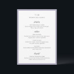 Elegant Lilac Monogram Modern Wedding Menu<br><div class="desc">Modern wedding menus featuring a clean design with serif and script fonts.</div>