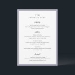 Elegant Lilac Monogram Modern Wedding Menu<br><div class="desc">Modern wedding menus featuring a clean design with serif and script fonts.</div>
