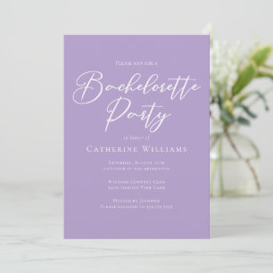 Elegant Lilac Purple Bachelorette Party Invitation
