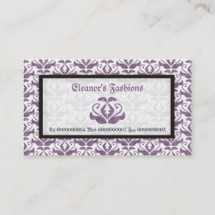 Elegant lilac purple damask fashion business cards