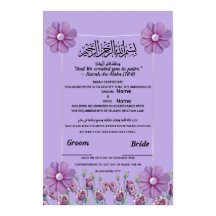 Elegant Lilac Purple Floral Pearl Islamic Nikah 