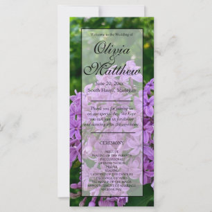 Elegant Lilac purple floral Wedding program