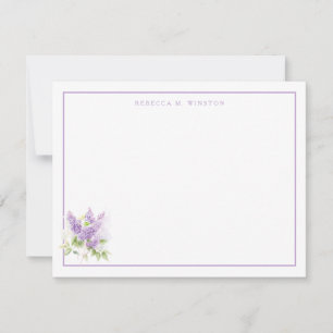 Elegant Lilac Purple Greenery Personalized Card