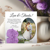 Elegant Lilac Purple Rose with Oval Photo Wedding