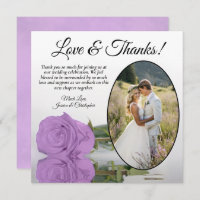 Elegant Lilac Purple Rose with Oval Photo Wedding