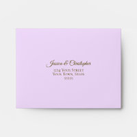 Elegant Lilac Purple with Gold Lace Wedding RSVP
