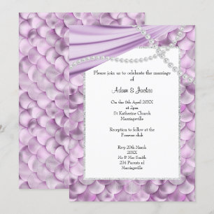 ELEGANT LILAC SATIN MERMAID INSPIRED WEDDING INVITATION