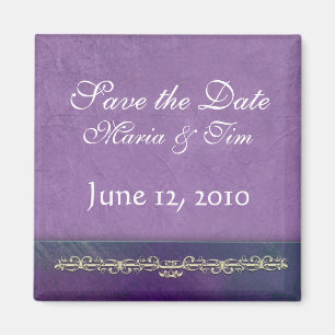 Elegant lilac save the date magnet