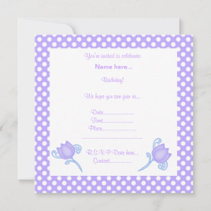 ELEGANT LILAC SPOT TULIP PARTY INVITATION