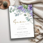 Elegant Lilac Succulent Eucalyptus Botanical Bunch Save The Date<br><div class="desc">Lilac Succulent Eucalyptus Botanical Bunch Theme Collection.- it's an elegant script watercolor Illustration of lilac green succulent,  eucalyptus,  bunch,  perfect for your succulent botanical wedding & parties. It’s very easy to customise,  with your personal details. If you need any other matching product or customisation,  kindly message via Zazzle.</div>