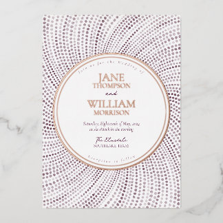 Elegant Lilac Watercolor Foil Wedding Invitation