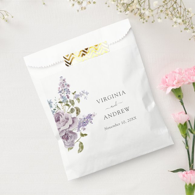 Elegant Lilac Wedding Favour Bags (Elegant Lilac Wedding Favor Bag by Painted Paperie
)