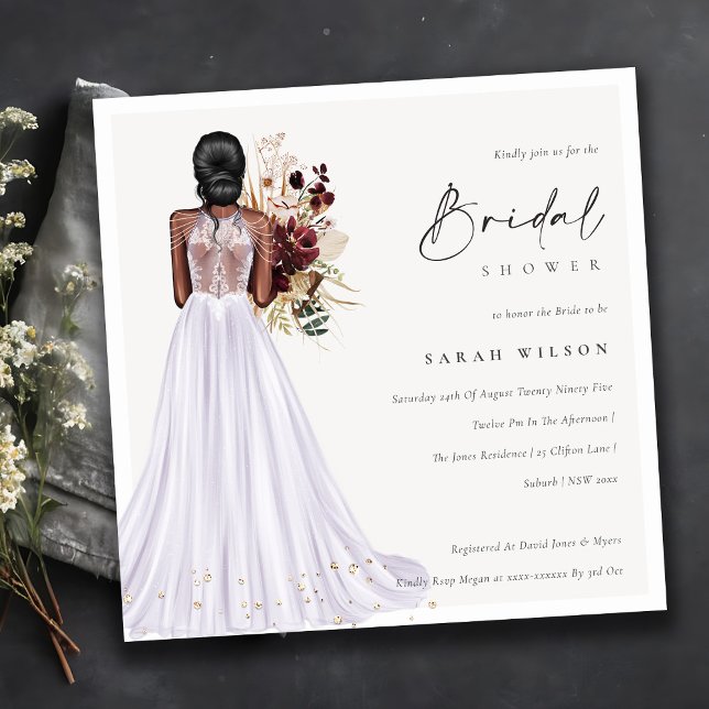 Elegant Lilac Wedding Gown Bridal Shower Invite (Creator Uploaded)