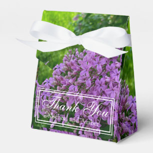 Elegant Lilacs purple lavender floral Thank you  Favour Box