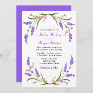 Elegant Lilacs Watercolor Purple Floral Wedding  I Invitation