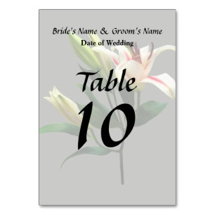 Elegant Lily and Buds Wedding Products Table Number