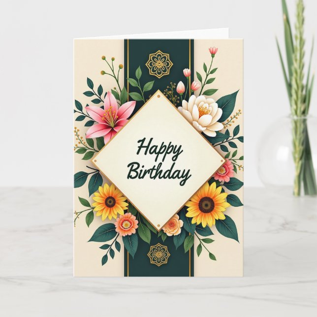 Elegant Lily Birthday Card (Front)